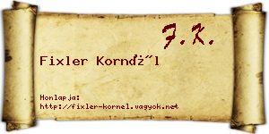 Fixler Kornél névjegykártya