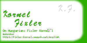 kornel fixler business card